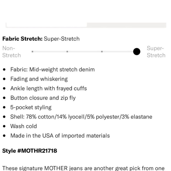 MOTHER The Mid Rise Dazzler Ankle Fray Size 28 NWT - Picture 5 of 15